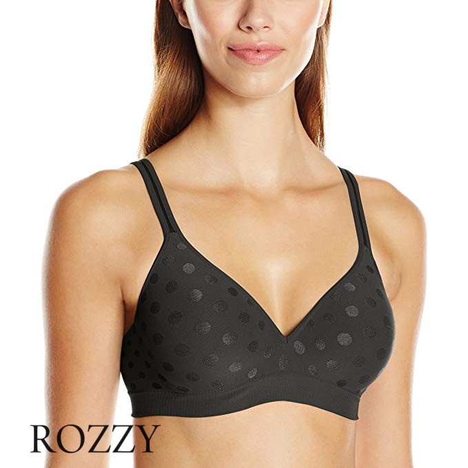 Бюстгальтер без косточек Hanes Bras HU08 черный кружочек