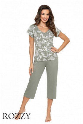 Пижама вискозная Donna Paloma 3/4 оливковый