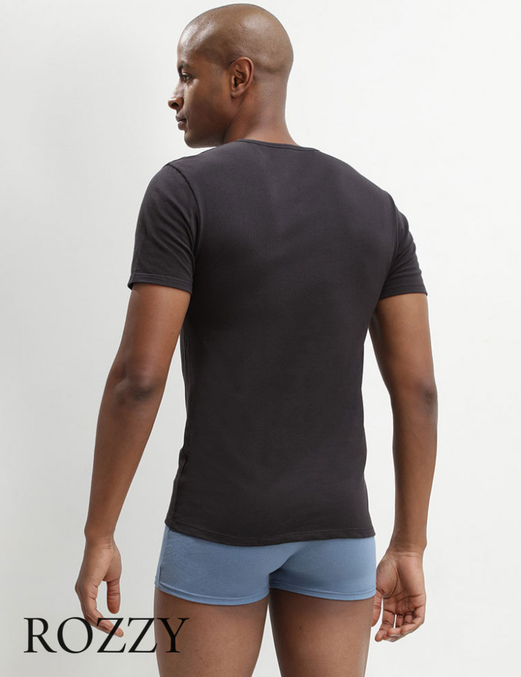 Футболка мужская DIM 040X черный/черный (уп.2шт.)