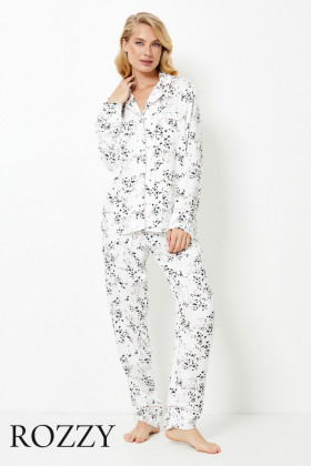 Пижама вискозная Aruelle Zillie белый/черный