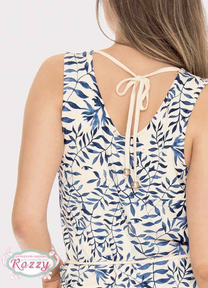 Платье хлопковое Key LHD 052 19 кремовый/синий