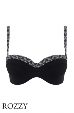 Бюстгальтер купальный Naturana 77117 черный/серый К