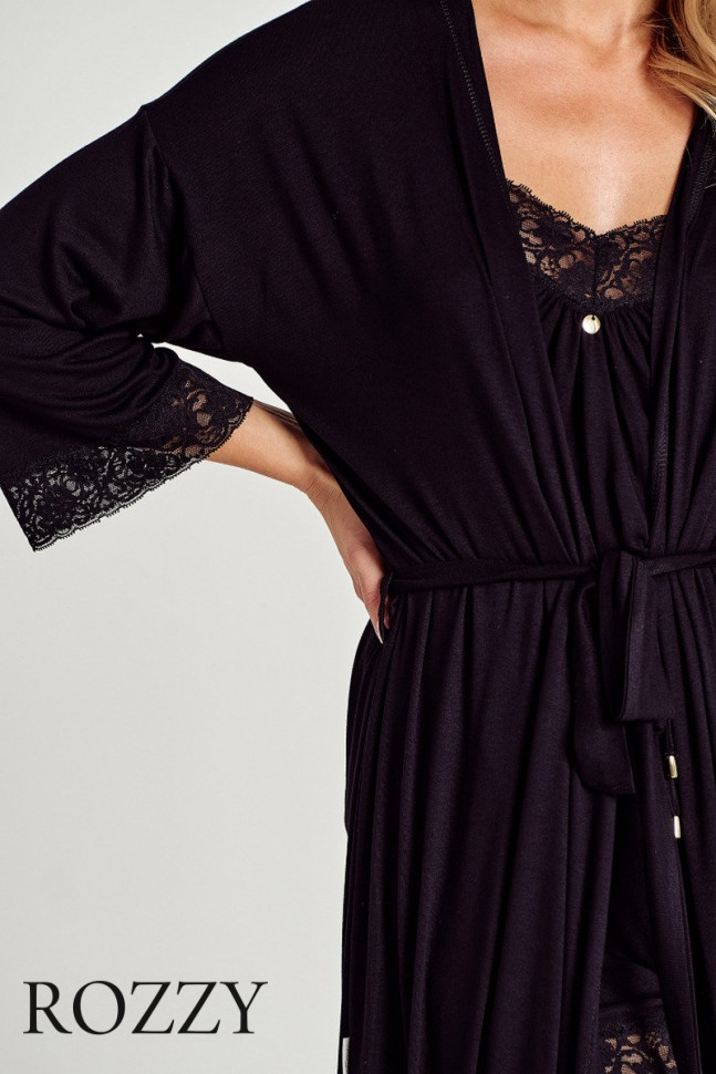 Халат вискозный Taro Mercy 3099 черный