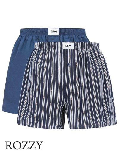 Трусы боксеры мужские DIM 0DI6 полоски/индиго (уп.2шт.)
