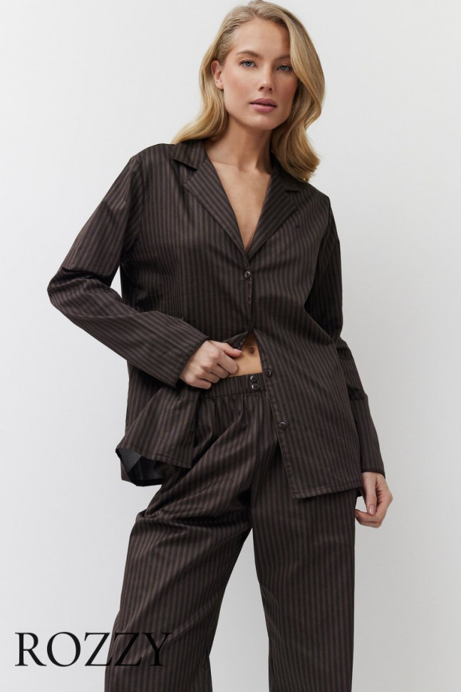 Пижама хлопковая Aruelle Noemie шоколадный