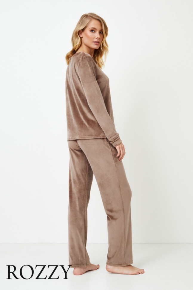 Костюм домашний велюровый Aruelle Chiarra кофейный