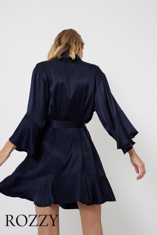 Халат вискозный Aruelle Cressida темно-синий