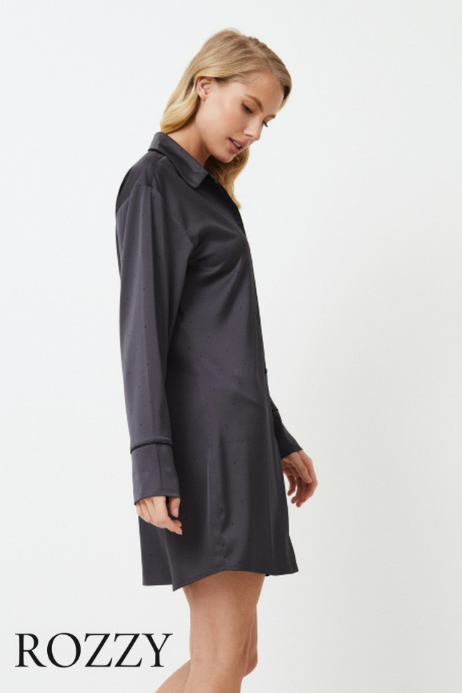 Сорочка атласная Aruelle Agatha графитовый