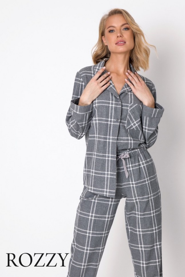 Пижама фланелевая Aruelle Tyra графитовый