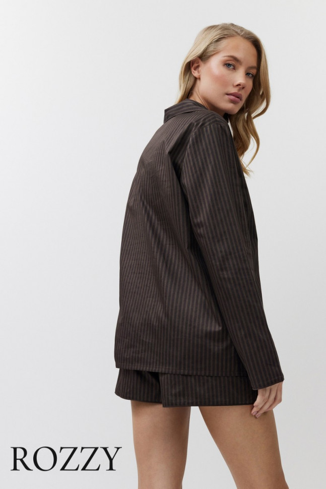 Пижама хлопковая Aruelle Noemie шоколадный