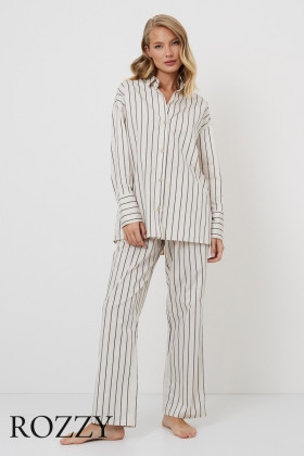 Костюм домашний хлопковый Aruelle Seraphine Set кремовый