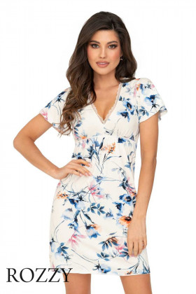 Сорочка вискозная Donna Astrid экрю/синий