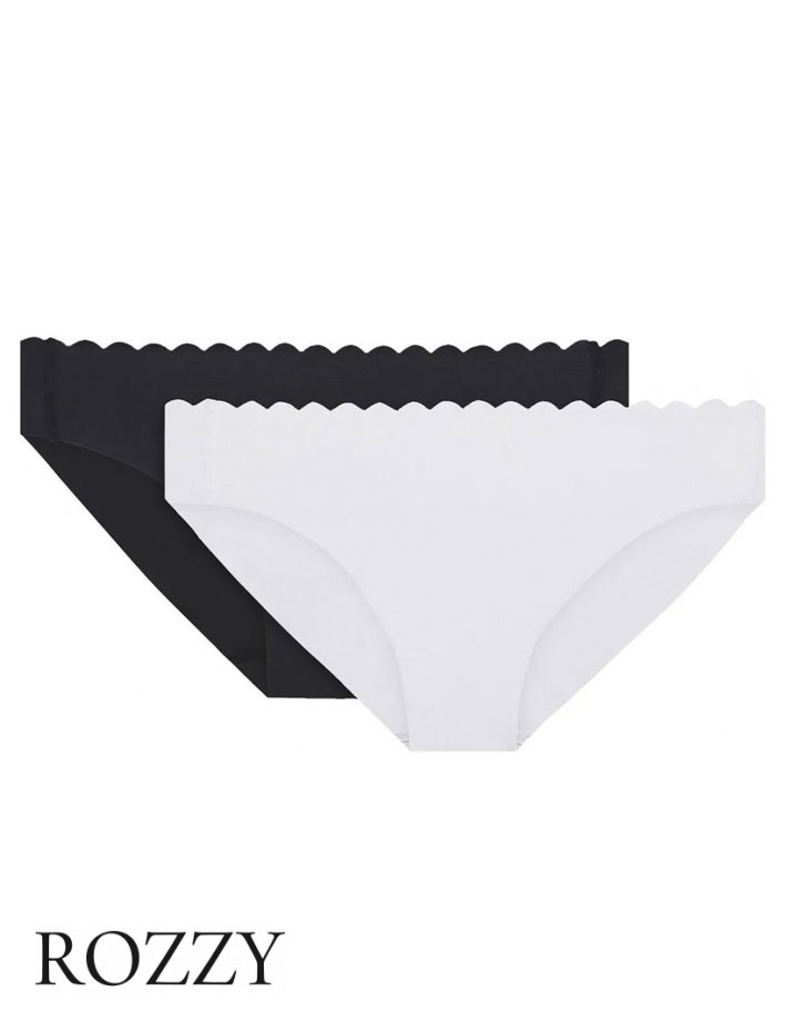 Трусы слипы обрезные хлопковые DIM Body Touch Cotton 04NR черный/белый (уп.2шт.)