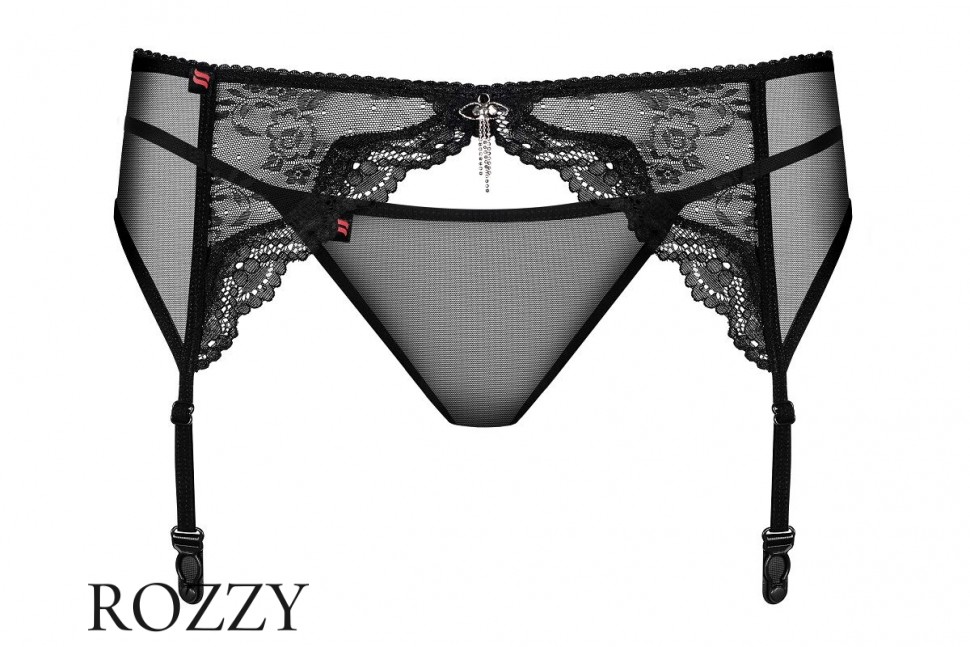 Пояс для чулок + стринги Obsessive Charms Garter Belt черный