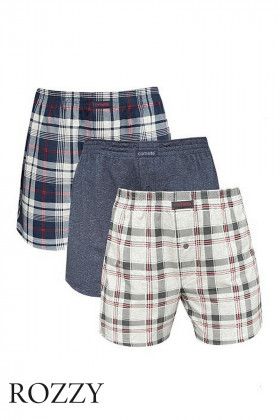 Трусы боксеры мужские Cornette Comfort 945 темно-синий/графитовый (уп.3шт.)