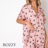 Пижама вискозная Aruelle Polly пыльная роза/черный