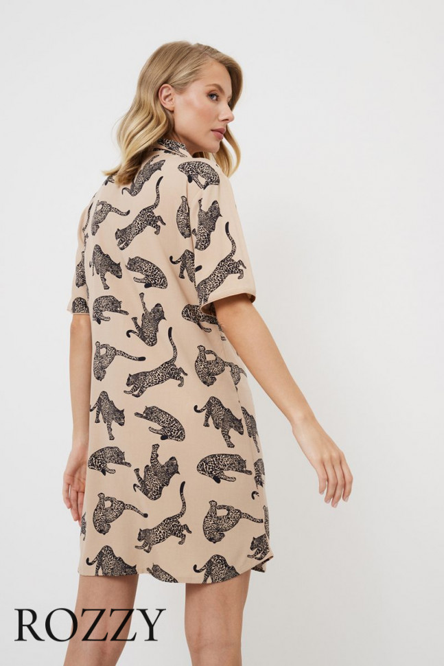 Сорочка вискозная Aruelle Soraya капучино/черный