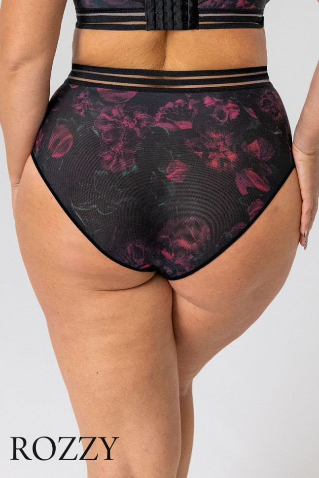 Трусы классика Kris Line Blossom черный/сиреневый