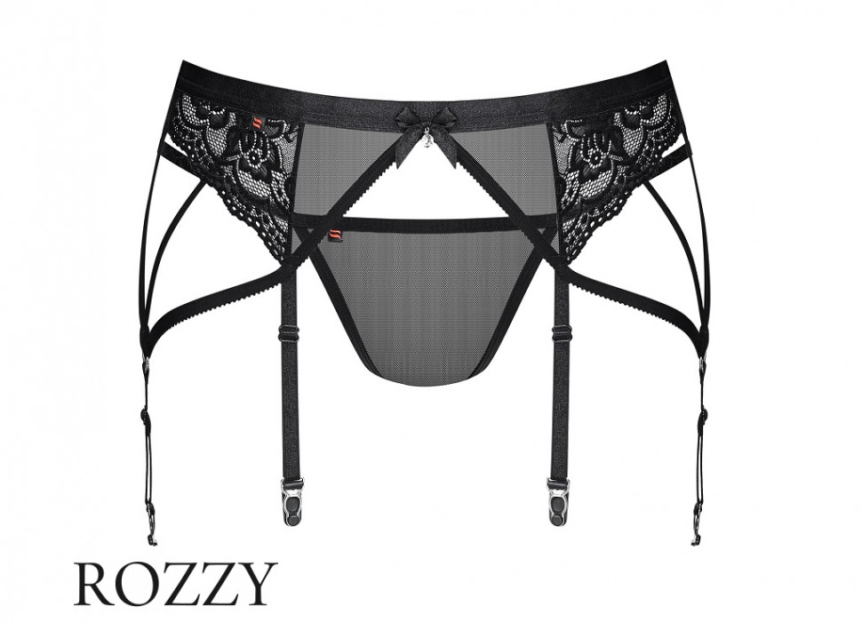 Пояс для чулок + стринги Obsessive Garter Belt-1 854 черный