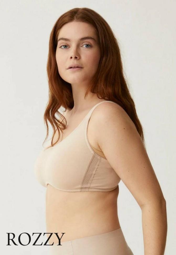 Бюстгальтер без косточек хлопковый Naturana Cotton 5245 бежевый К