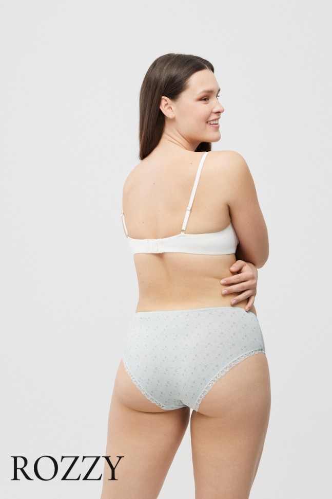 Трусы классика хлопковые Ysabel Mora 19406 светло-голубой/экрю (уп.2шт.)