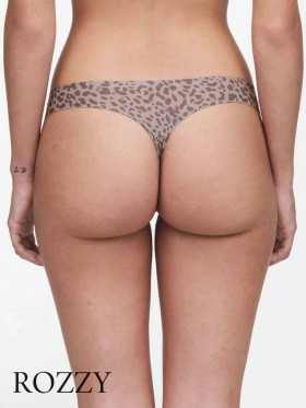 Трусы стринги Chantelle Soft Stretch C11D90 серый/леопард