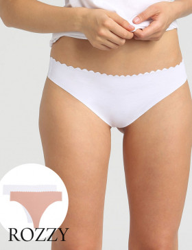 Трусы стринги обрезные хлопковые Dim Bodi Touch Cotton 0A6M телесный/белый (уп.2шт.)