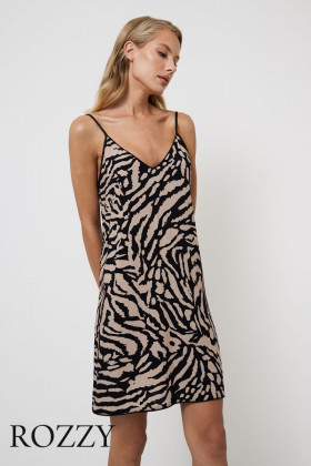 Сорочка вискозная Aruelle Sherry капучино/черный