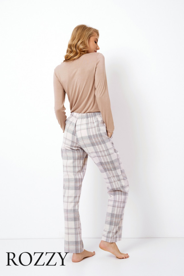 Пижама фланелевая Aruelle Adriane серый/бежевый
