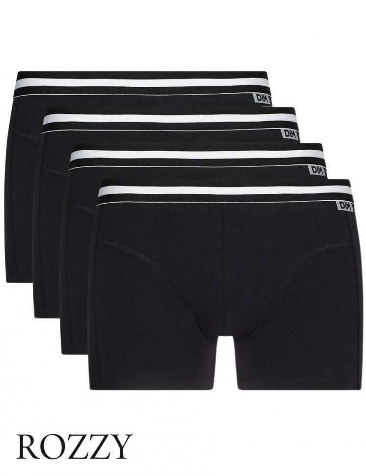 Трусы шорты мужские DIM 6578/4 черный (уп.4шт.)