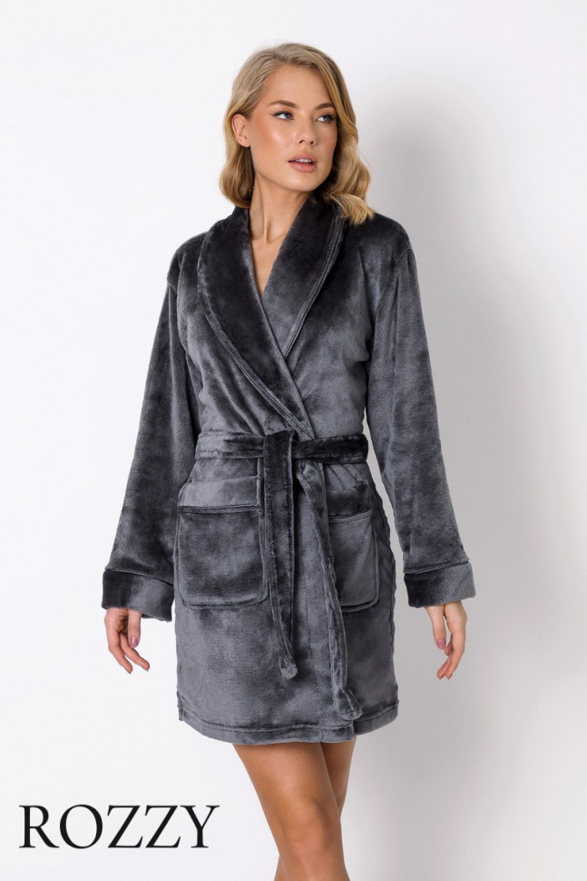 Халат флисовый Aruelle Eve Dark Grey серый