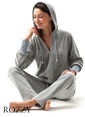 Костюм домашний велюровый Luna Dres 365 светло-серый