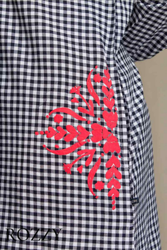 Сорочка вискозная Key LND 451 A21 черный/белый