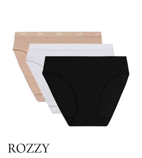 Трусы слипы хлопковые DIM Les Pockets Eco 4H00/3 белый/телесный/черный (уп.3шт)