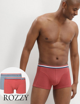 Трусы шорты мужские DIM 0A78 красный/серый (уп.2шт.) 