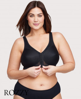 Бюстгальтер без косточек спереди застежка Glamorise GI1265 черный