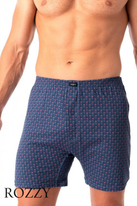 Трусы боксеры мужские Key MXC 945 синий/красный