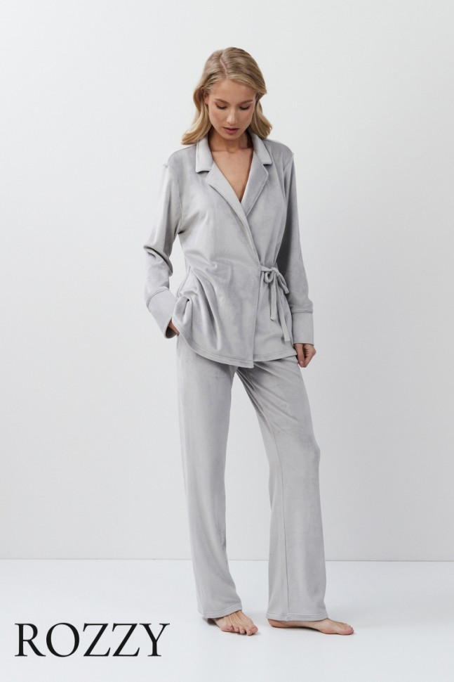 Костюм домашний велюровый Aruelle Gabby Set светло-серый