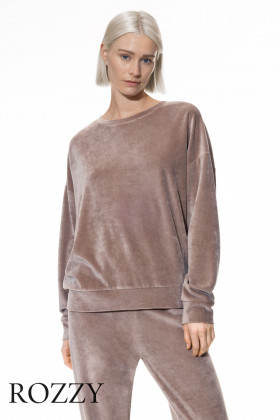 Джемпер домашний велюровый Mey Velvet Dream 1210021 бежево-коричневый