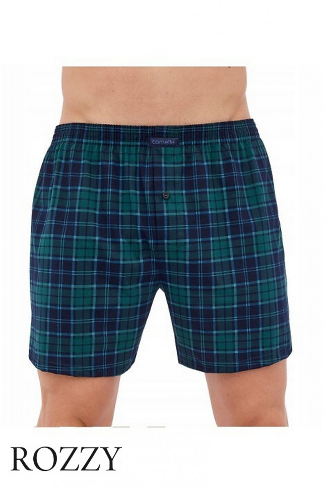 Трусы боксеры мужские Cornette Comfort 945 темно-синий/зеленый (уп.3шт.)