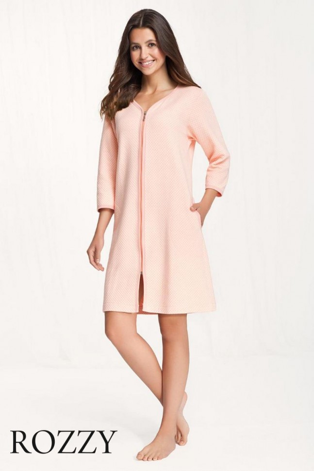 Халат хлопковый Luna 214 персиковый