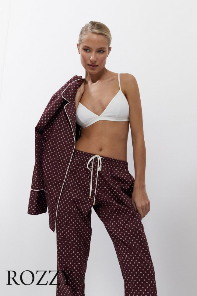 Пижама хлопковая Aruelle Georgette бордовый