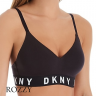 Бюстгальтер без косточек хлопковый DKNY Cozy Boyfriend DK4518 черный-белый