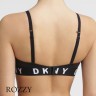 Бюстгальтер без косточек хлопковый DKNY Cozy Boyfriend DK4518 черный-белый