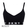 Бюстгальтер без косточек хлопковый DKNY Cozy Boyfriend DK4518 черный-белый