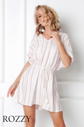 Платье домашнее вискозное Aruelle Paola светло-розовый/белый