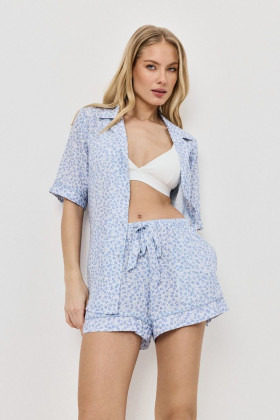 Пижама вискозная с шортами Aruelle Lullaby светло-голубой