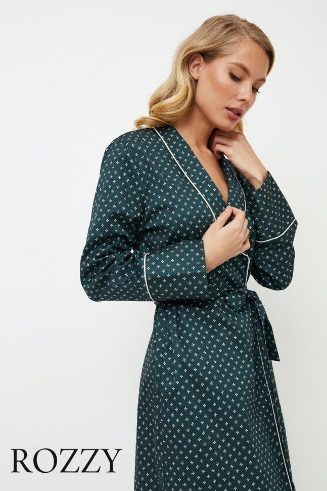 Халат хлопковый Aruelle Griselle зеленый