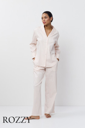 Пижама хлопковая Aruelle Zephyr кремовo-розовый