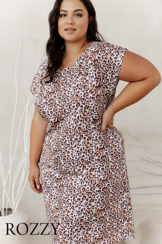 Сорочка хлопковая Taro Esti Maxi 3348/3361 леопардовый